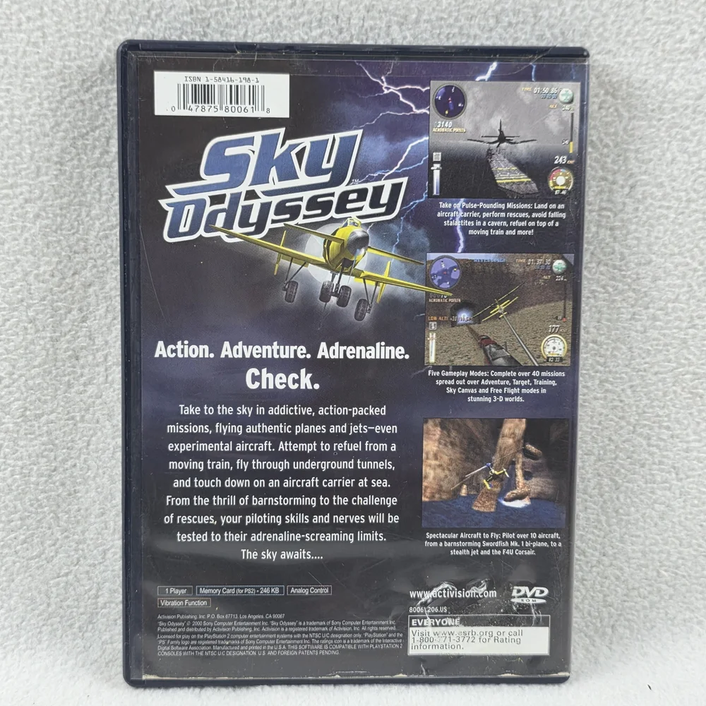Sky Odyssey Sony PS2 PlayStation 2 Video Game Complete With Manual